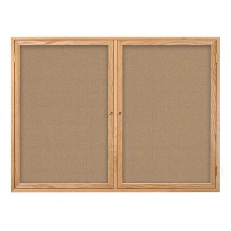 United Visual Products Open Faced Traditional Rounded Corkboard UV643ARC-BLACK-CINNABA